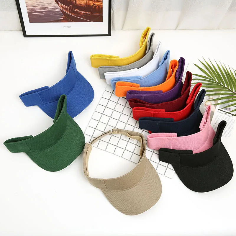 Summer Sun Sports Visor Cap Contrast Cap Hat Adjustable Outdoor Sports Golf Visor Cap for Women Men