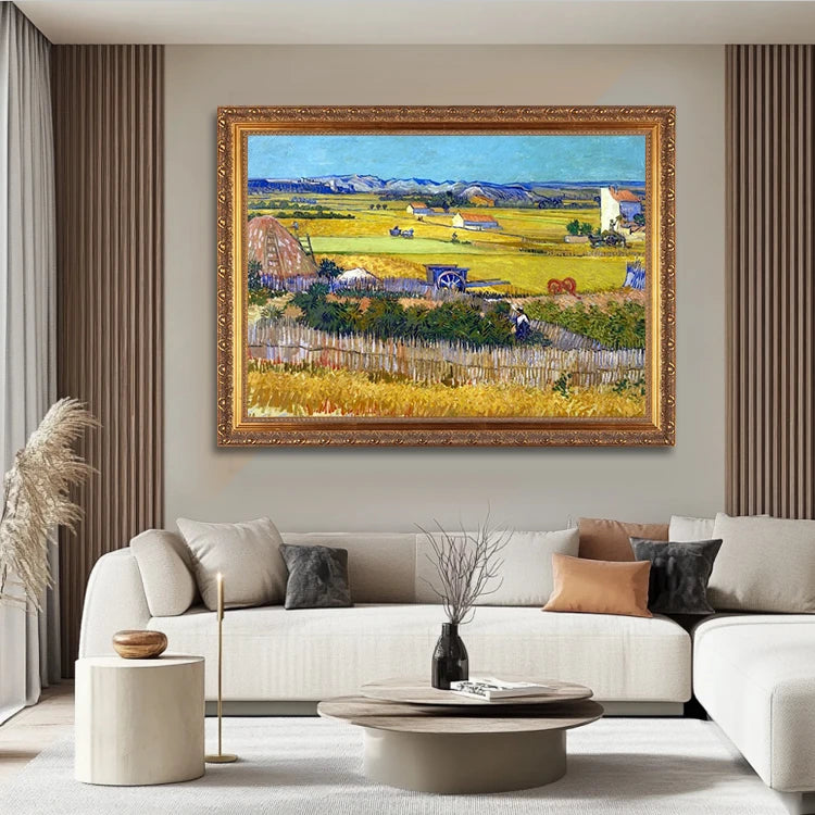 Home Decor Impressionist Landscape Artwork Reproduction Handmade Oil on Canvas Harvest Famous Van Gogh Museum Quality Paintings