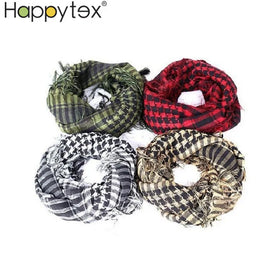 Hot Sale Custom Head Neck Scarf Lightweight Windproof Plaid Arab Wrap With Tassel Muslim Arab Scarf for Outdoor CS Camo