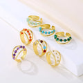 Wholesale 2025 Hot Selling Fashion Jewelry Rings Adjustable Stainless Steel Ring Colorful Natural Stone Ring for Women