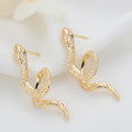 Factory Wholesale Brass 14K Gold Plated Snake Studs Earring Fashion Jewelry Earrings
