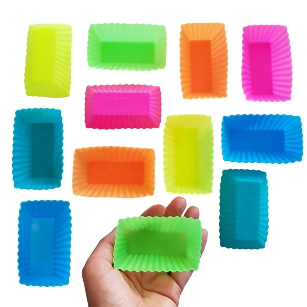 Durable Silicone Muffin Cupcake Mold Easy Clean Round Square Star Shape OPP Bag Packing