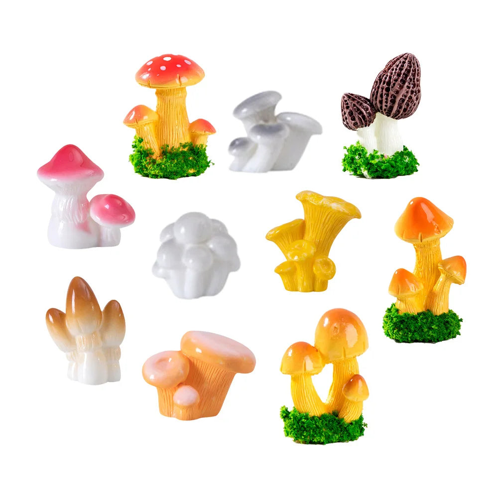 Wholesale Hot Sale Cute Cartoon 3d Miniature Mushroom Resin Ornaments for Hair Clips
