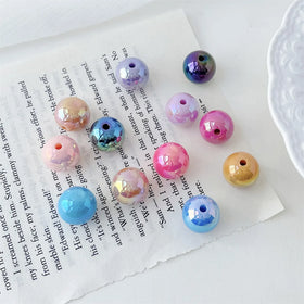 New Design Colorful 16mm Acrylic Beads 500g Custom Round Shape Charm Acrylic Beads for Jewelry Making