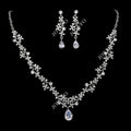 2020 Wholesale Rhinestone Necklace Earrings Diamond Jewelry Cubic Zirconia Necklace Wedding Jewelry Bridal Set Accessories MegaBDM