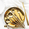 Stainless Steel 304 Portuguese Tableware Gold Cutlery 420 Knives Polish Mirror Fork Flatware Set for Event Parties Italy Design