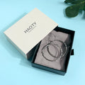 Custom Logo Eco-Friendly Jewelry Box White Black Paperboard Gift Packaging Sponge Liner for Necklaces Earrings Rings Stamping