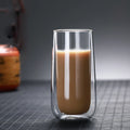 220ml Custom Double Wall Borosilicate Glass Eco-Friendly BPA Free Coffee Mug Dishwasher Safe Thermal Cup for Giveaways