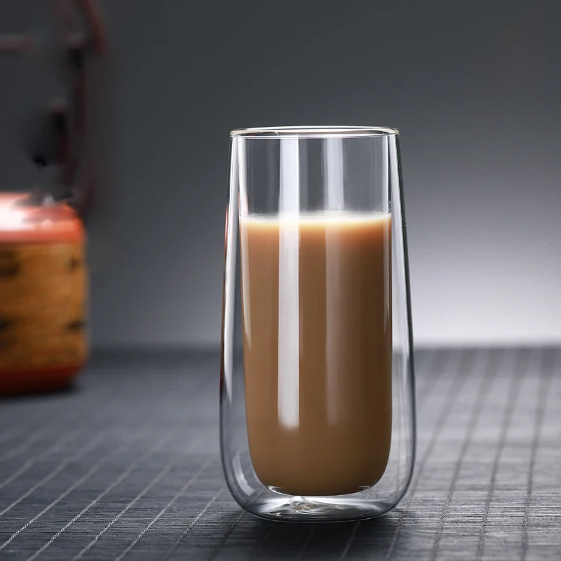 220ml Custom Double Wall Borosilicate Glass Eco-Friendly BPA Free Coffee Mug Dishwasher Safe Thermal Cup for Giveaways