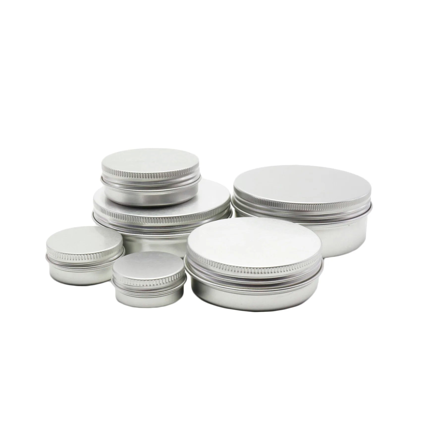 Empty Round Aluminum Cosmetic Tin Jars Can Metal Containers Storage Pot Cream