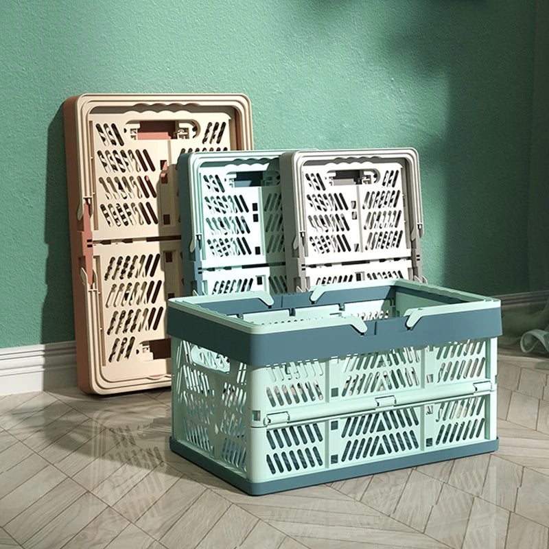 Haogle Wholesale Plastic Foldable Box Collapsible Basket Fruit Basket Shopping Storage Plastic Basket