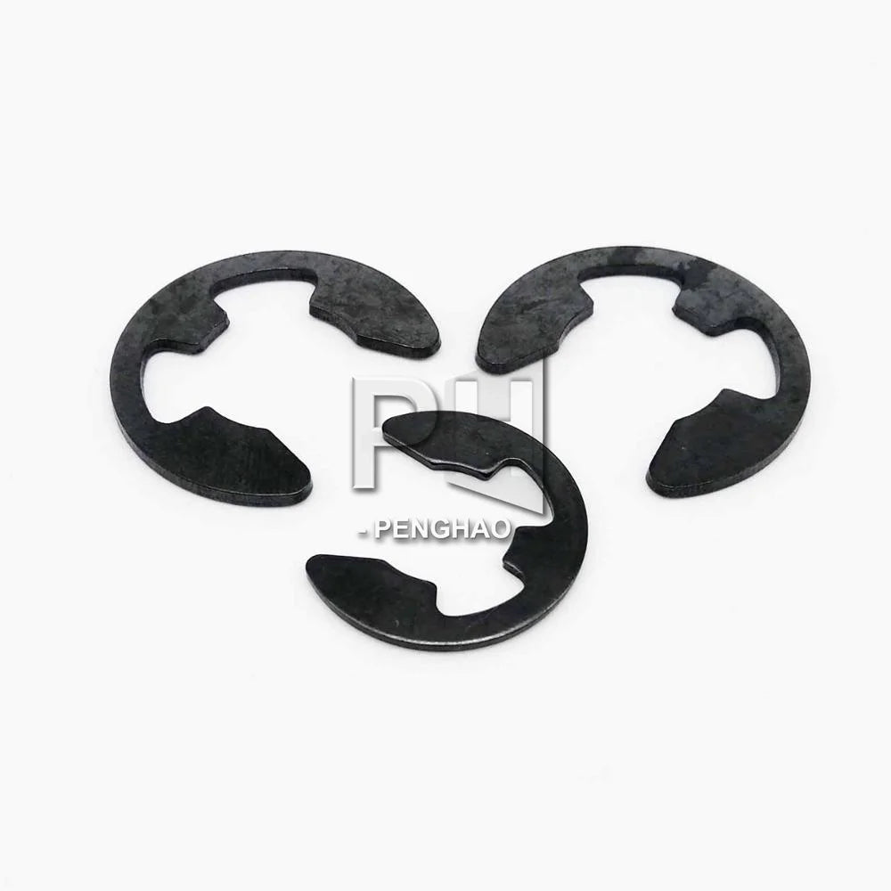 M1.2 M1.5 M2 M3 M3.5 M4 M5 M6 M7 M8 M9 M10 M12 M15 Black Steel E Clip Circlip Retaining Ring Washer for Shaft Fastener