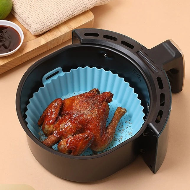 Air Fryer Silicone Pot Reusable Liners Food Safe Double Sided Round Pad Liner 8.5 8 Inch Fast Delivery Kitchenware Insert Mold