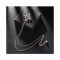 Retro Fashion Plating Men's Suit Brooch Wedding Groom Collar Flower Collar Pin Long Chain Corsage Crystal Rhinestones Lapel Pin