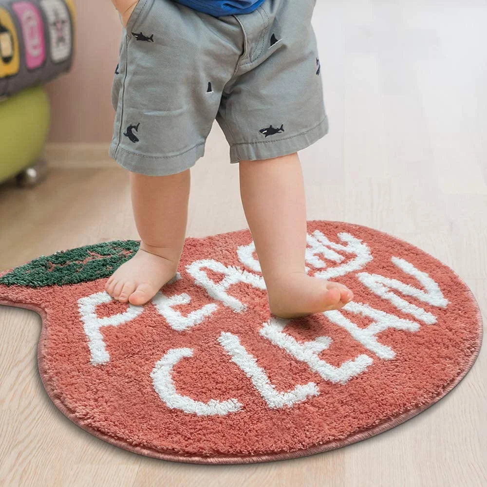 Machine Washable Absorbent Tufted Polyester Non Slip Bath Mat with Antimicrobial & Stain Resistant Features for Home & Hotel Use