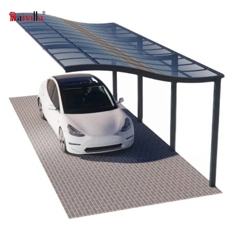 Modern Design Aluminum Polycarbonate Carport Canopy Awnings with UV Protection Powder Coated Frame for Car Parking