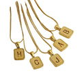 Factory Wholesale Snake Bone Chain Stainless Steel PVD 18K Gold Letter Pendant Necklace