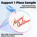 3.5mm Thickness Custom Acrylic Keychain with UV Printing Holographic rainbow Effect Plastic Key Chain for Brand Promotion