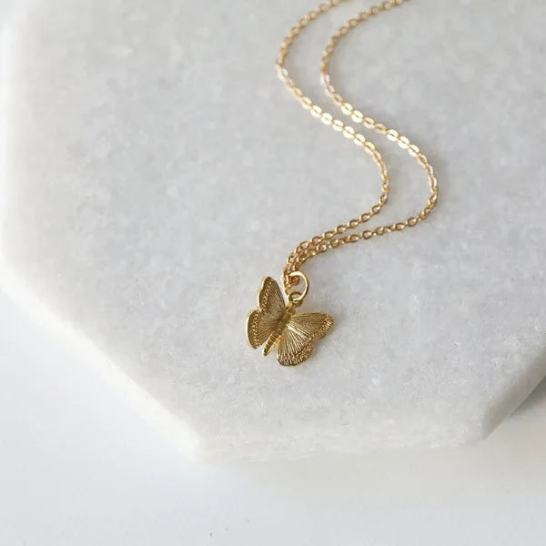 SC 18K Gold Plated Necklace Stainless Steel Necklace Fine Jewelry Fashion Butterfly Pendant Necklace for Women Wen