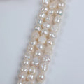 Hot Sale 8-9mm White  Baroque  Pearls Freshwater Pearl Strand  for DIY 18cm