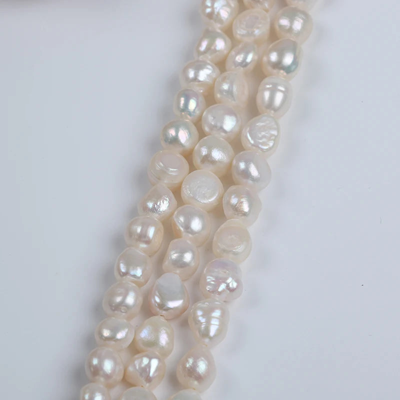 Hot Sale 8-9mm White  Baroque  Pearls Freshwater Pearl Strand  for DIY 18cm