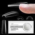 320/160pcs Box Clear Coffin Almond Stiletto Square Round Nail Tips 16 Sizes Manicure Extension Full Cover False Nail Tips