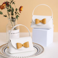 New Wedding PU Leather Favor Candy Box Folded Bowknot Mini Lady Bag Party Handbag Gift Packaging Box