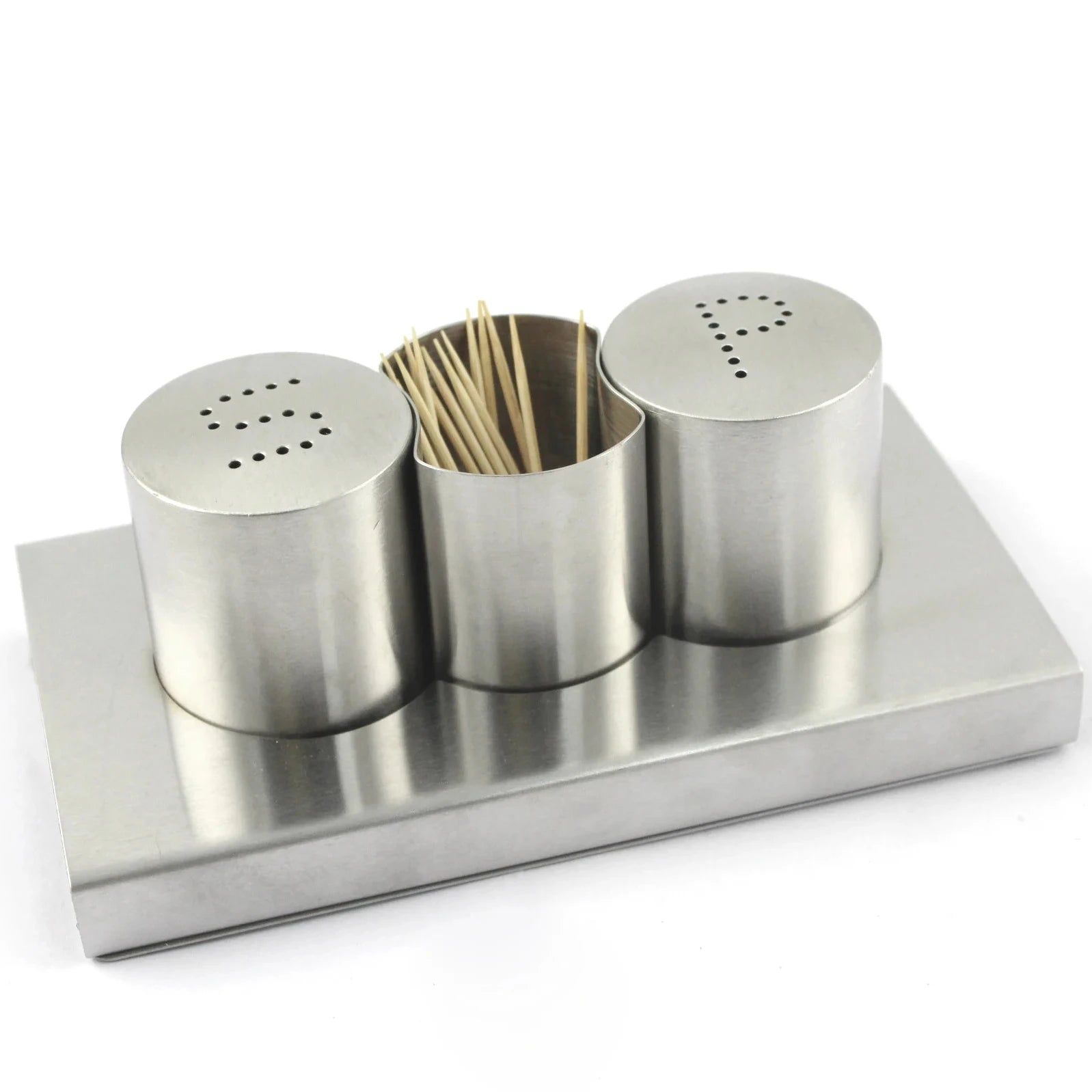 Toothpick Pepper and Salt Shakers Stainless Steel Salt and Pepper Set Spice Stainless Steel Shaker Bottle