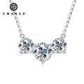 2.0 Carat D Color VVS1 All Moissanite Pendant Necklace with 925 GRA Silver Drop 8mm Long