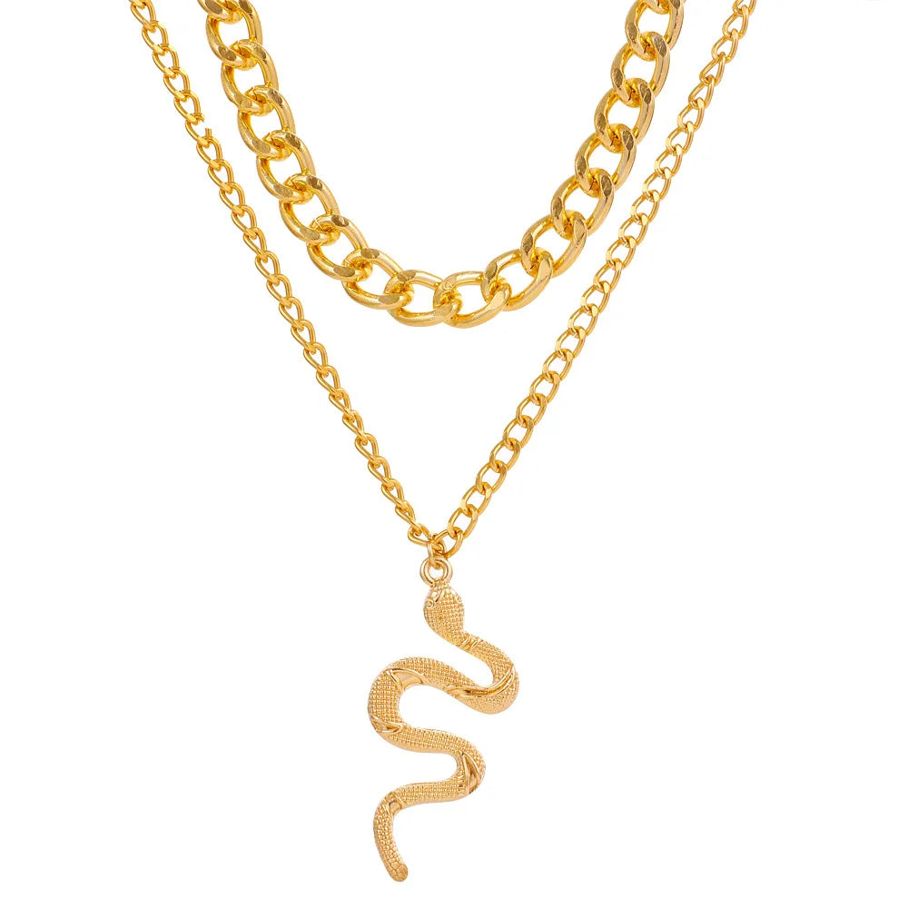 Fashion Animal Snake Shape Necklace Hip-Hop Style Snake Pendant Necklace Big Thick Chain Necklaces for Jewelry Gifts