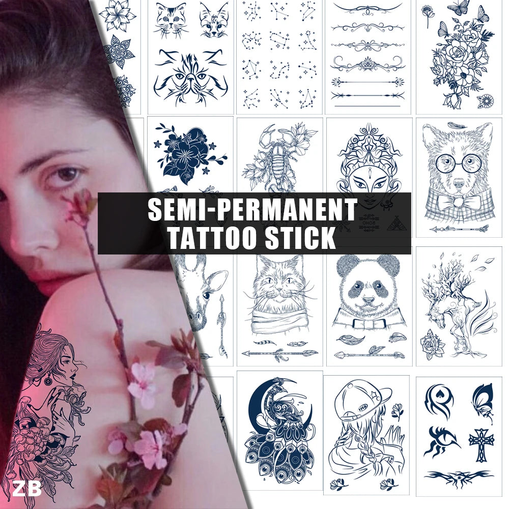 Factory Spot Juice Long Lasting Custom Temporary Tattoo Sticker Art Paper Water Transfer Body Printing Custom Logo
