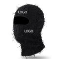 Wholesale Custom Thick Thermal Winter Full Face Mask Balaclava Ski Mask Embroidered Logo Knitted Grassy Distressed Party Sports