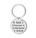 Silver Black Dad Mom I Love You to the Moon and Back Keychain Keyring Father Mother Day Gift Key Chain