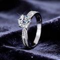 Factory Direct Sale Brilliant High Grade S925 Sterling Silver Sixprong Vvs  D Color 1CT  Moissanite  Women Wedding Proposal Ring