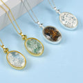 Fashion Oval Shape Amethyst Gravel Sliver Pendant Healing Stone Crystal Chips Pendant