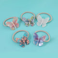 Midairy Custom Eco-friendly Acetate Hair Ties Multicolor butterfly Shape Elastic Hairbands Rubber Band for Girls 41mm 4315