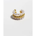 Double Layered Brass Imitation Pearl Ear Cuffs Twisted Rope Cartilage Without Piercing Boho Minimalist Fashion Jewelry 2021 Hot