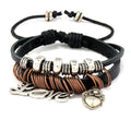 Handmade Leather Braided Jewelry Charm Bracelet for Men and Women Fashion Bangle Pendant Wholesale