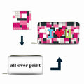 Women's Long Zipper Wallet with Polyester Lining Custom Logo for Pink Shockproof Leather Case Portable Travel Organizer