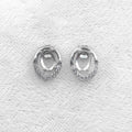 Sterling Silver 5*7mm Semi Mount Stud Earrings Empty Support Blank Claws Setting S925 Base Without Center Stone for DIY Inlay