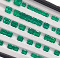 High Quality Lab Created Emerald 5x7mm 6x8mm Emerald Cut Loose Stone Third Party Appraisal Color Play Qinglong Jewelry Making