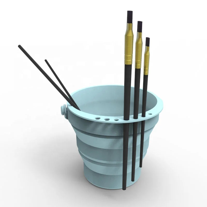 Wellfine Folding Portable Cleaning Bucket Pen Wash Container for School Silicone Pen-washer