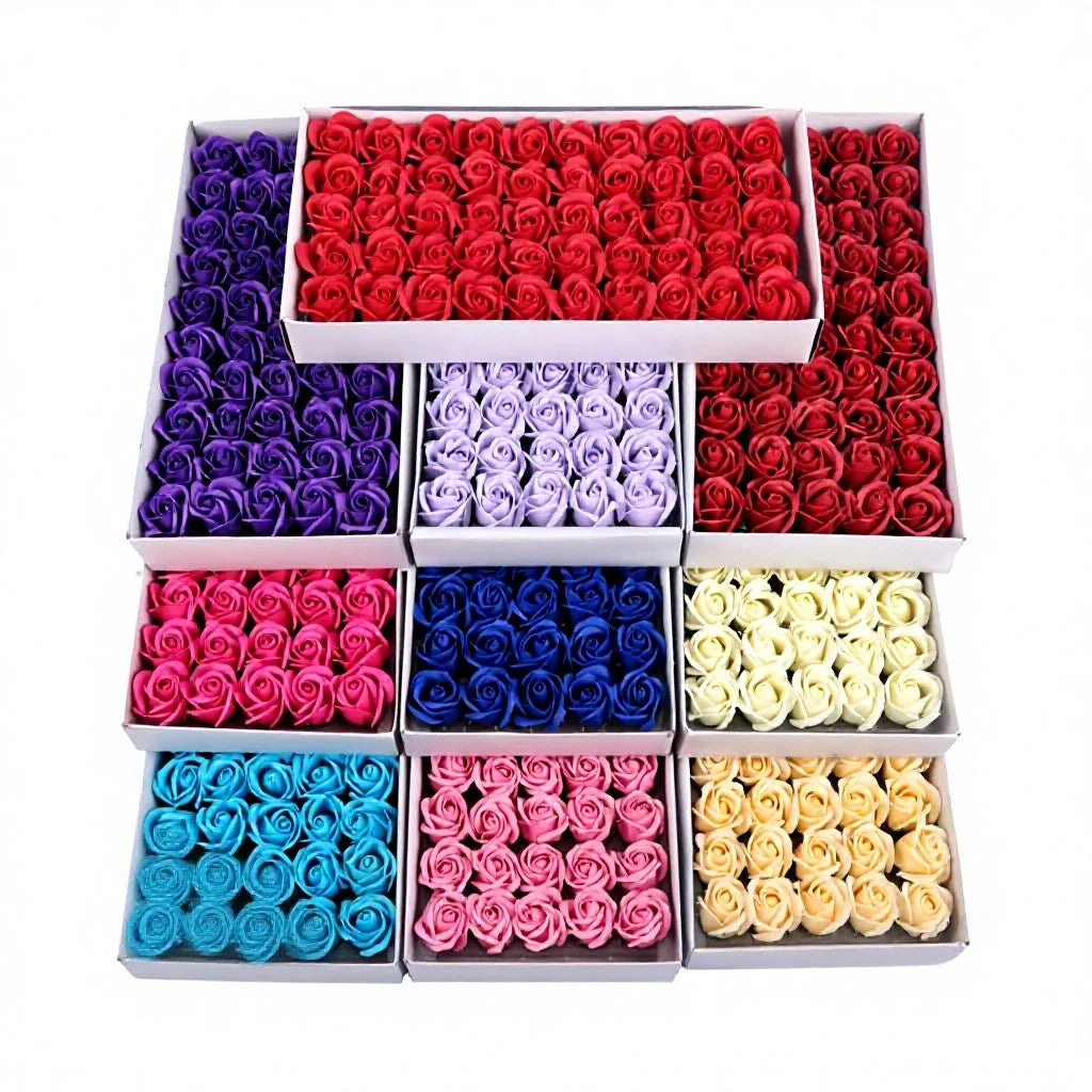 Three-layer Rose Soap Flower Head Base Qixi Festival Valentine's Day Gift Box Single Flower Bouquet MegaBDM