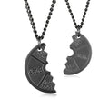 Factory Direct Titanium Steel Half Barbell Sports Pendants Trendy Couple Necklace with Zircon for Fitness & Wedding Jewelry