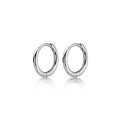 Real 925 Sterling Silver Minimalist Bohemian Round Ear for Women Hoop Earring Jewelry Accessories