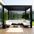 Wholesale Outdoor GardenTerrace Roof  Waterproof Motorized Adjustable Gazebo Bioclimatic Louvered Aluminum Pergola Made in China