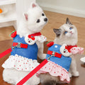 OEM New Spring Summer Teddy Bear Skirt Floral Print Modern Polyester Dog Clothes Vest Wholesale Pet Accessories Jean Dog Dress