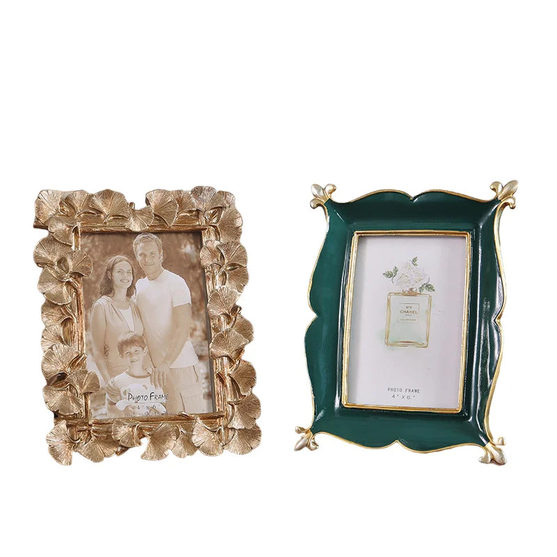 Resin Vintage Photo Frame Antique Golden Crown Baroque Frame Home Furnishings Table Decorations French Frame