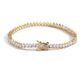 AIJIER Men's European & American 3.0 Three-Claw Tennis Chain Bracelet Hip Hop Copper Zircon Platinum/Gold Plating for Parties