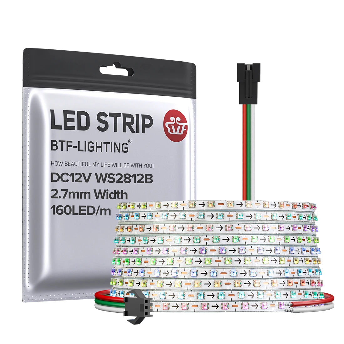 Lighting Decoration DC5V 12V WS2812B 160Leds 0807 Smd Individual Addressable 2.7Mm Width Ultra Narrow Led Strip for Desk